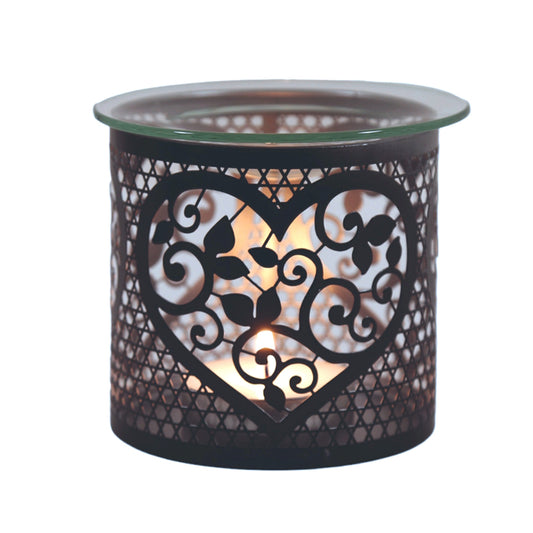 Heart Cutout Wax/Oil Burner Black