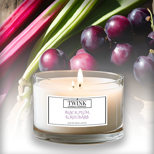 Black Plum & Rhubarb Luxury Candle