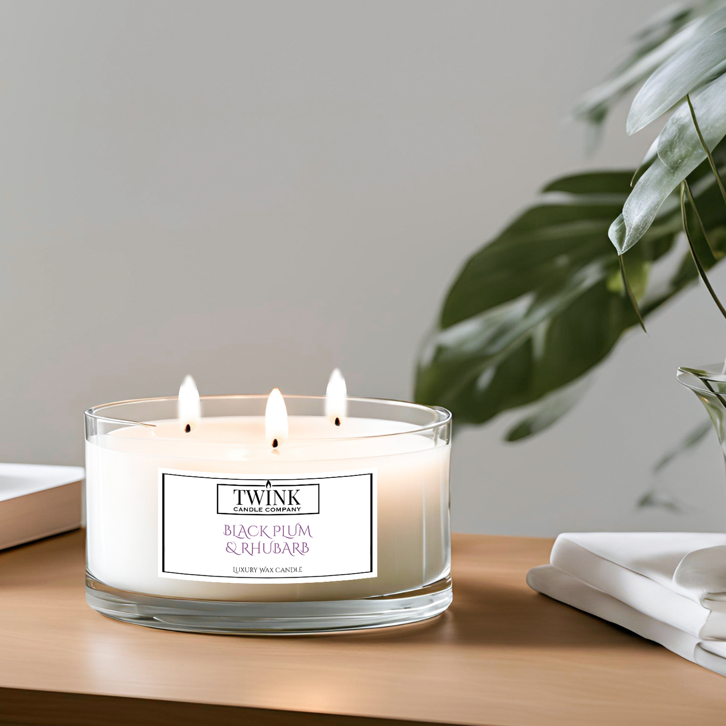 Black Plum & Rhubarb Luxury Candle