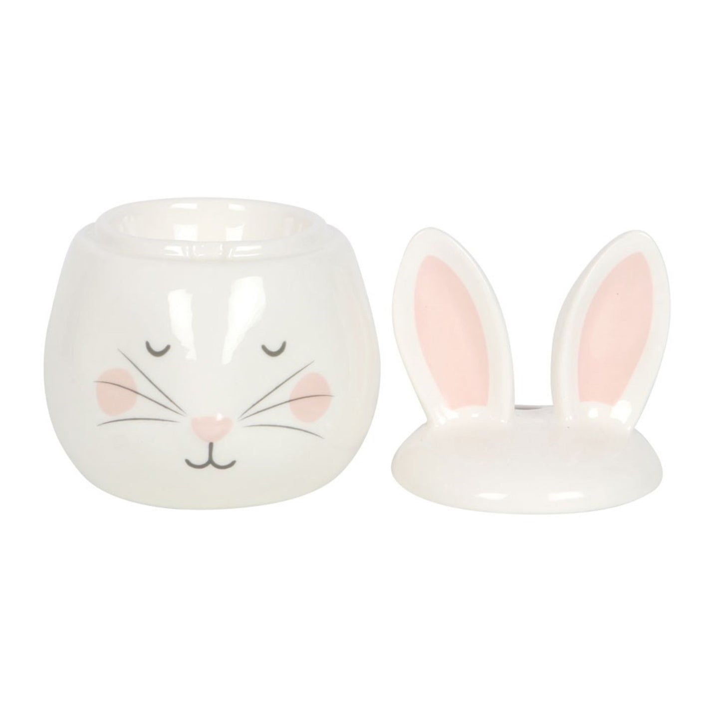 Ceramic Lidded Bunny Rabbit Wax/Oil Burner