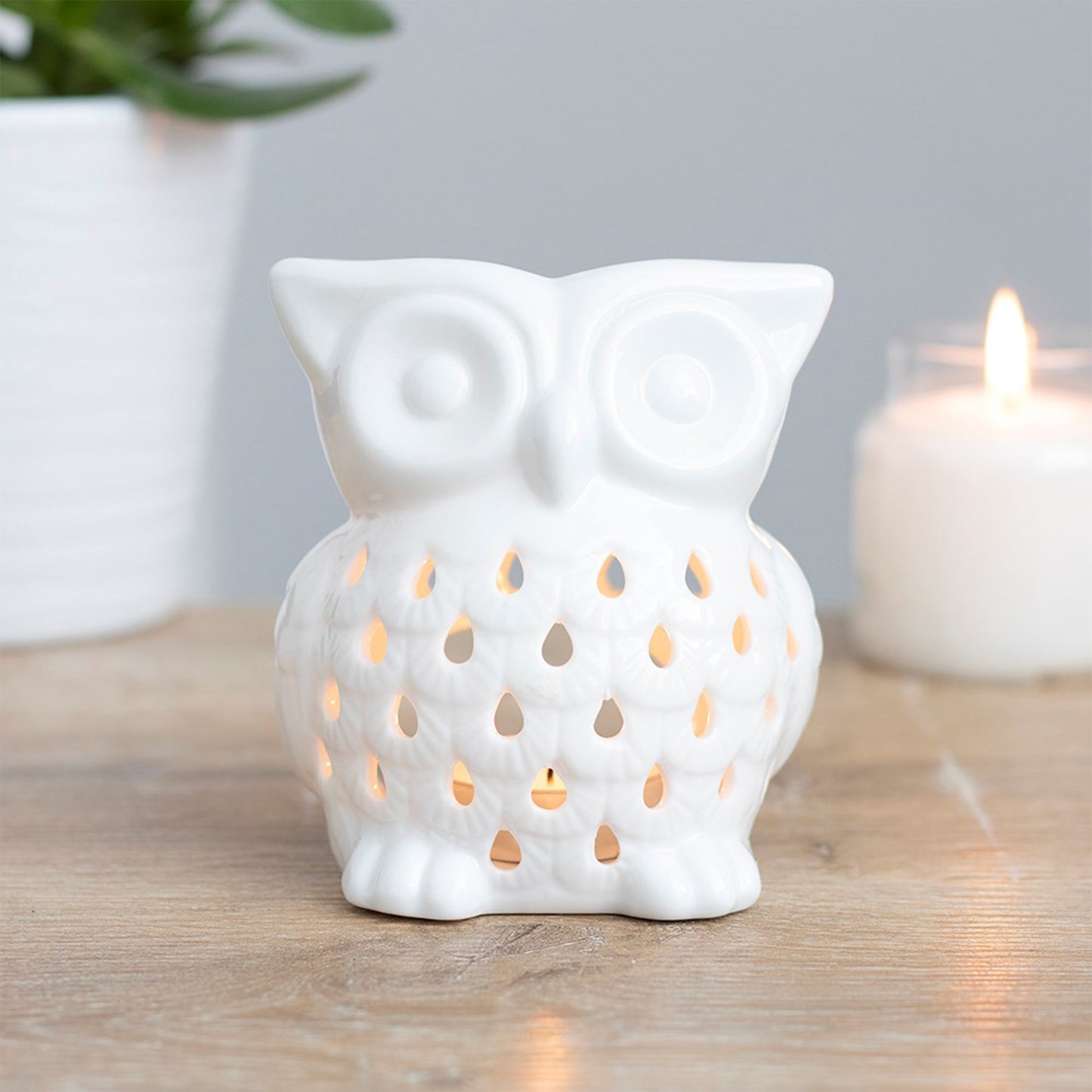 Owl White Ceramic Wax/Oil Burner