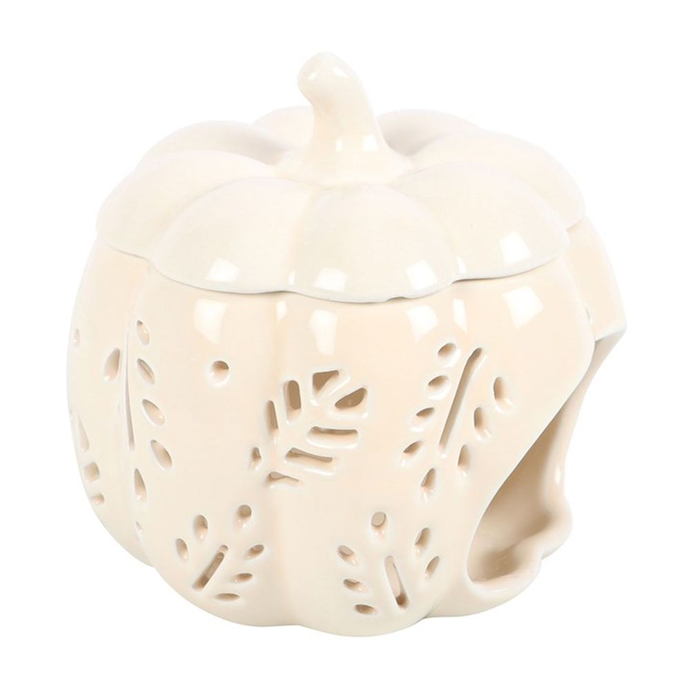 Off White Autumn Leaves Pumpkin Oil Burner