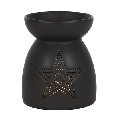 Pentagram Cut Out Wax/Oil Burner Black