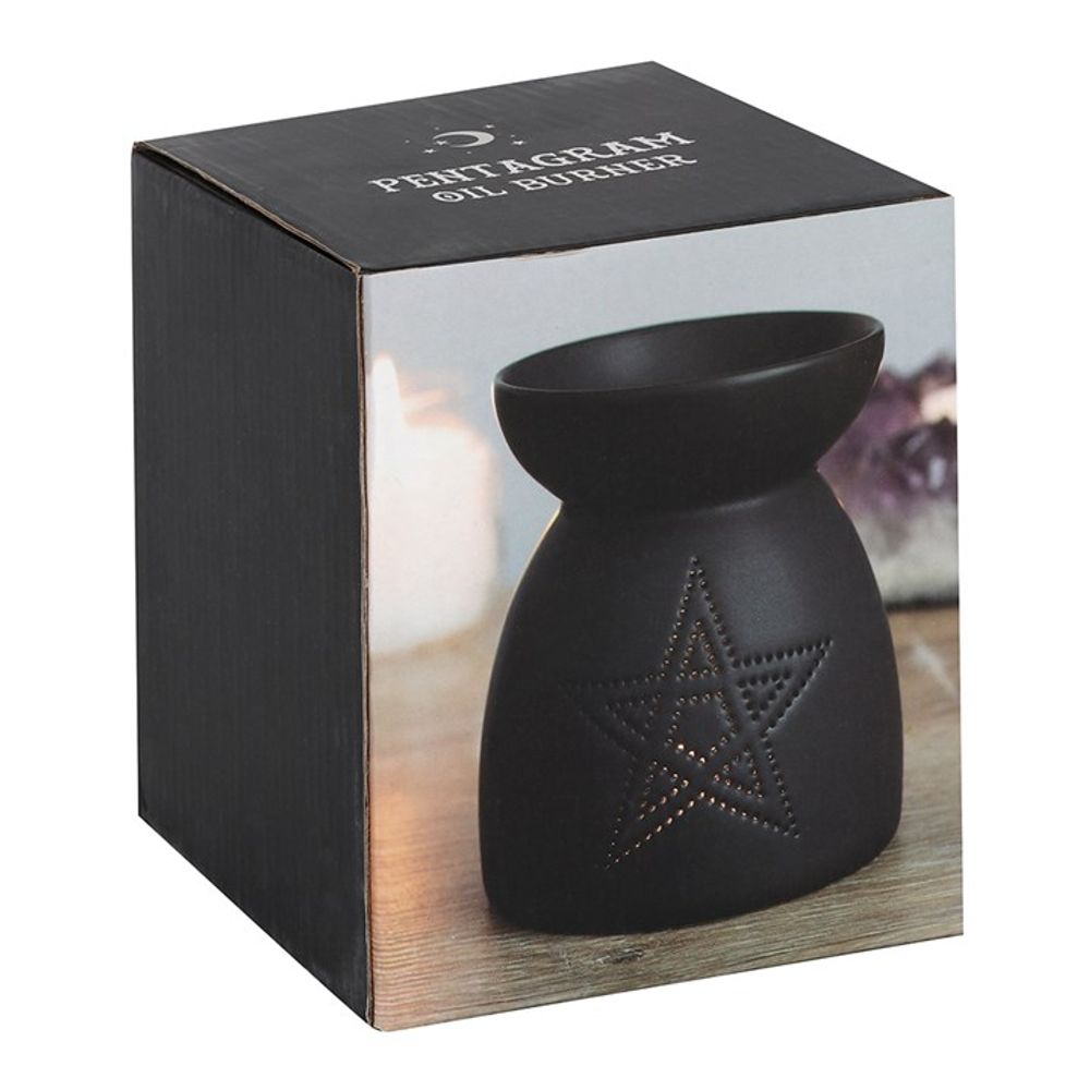 Pentagram Cut Out Wax/Oil Burner Black