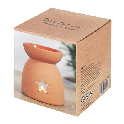 Star Cutout Terracotta Effect Oil Burner