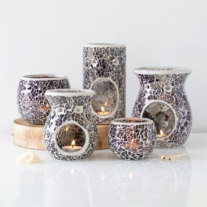 Pillar Gunmetal Grey Crackle Oil Burner