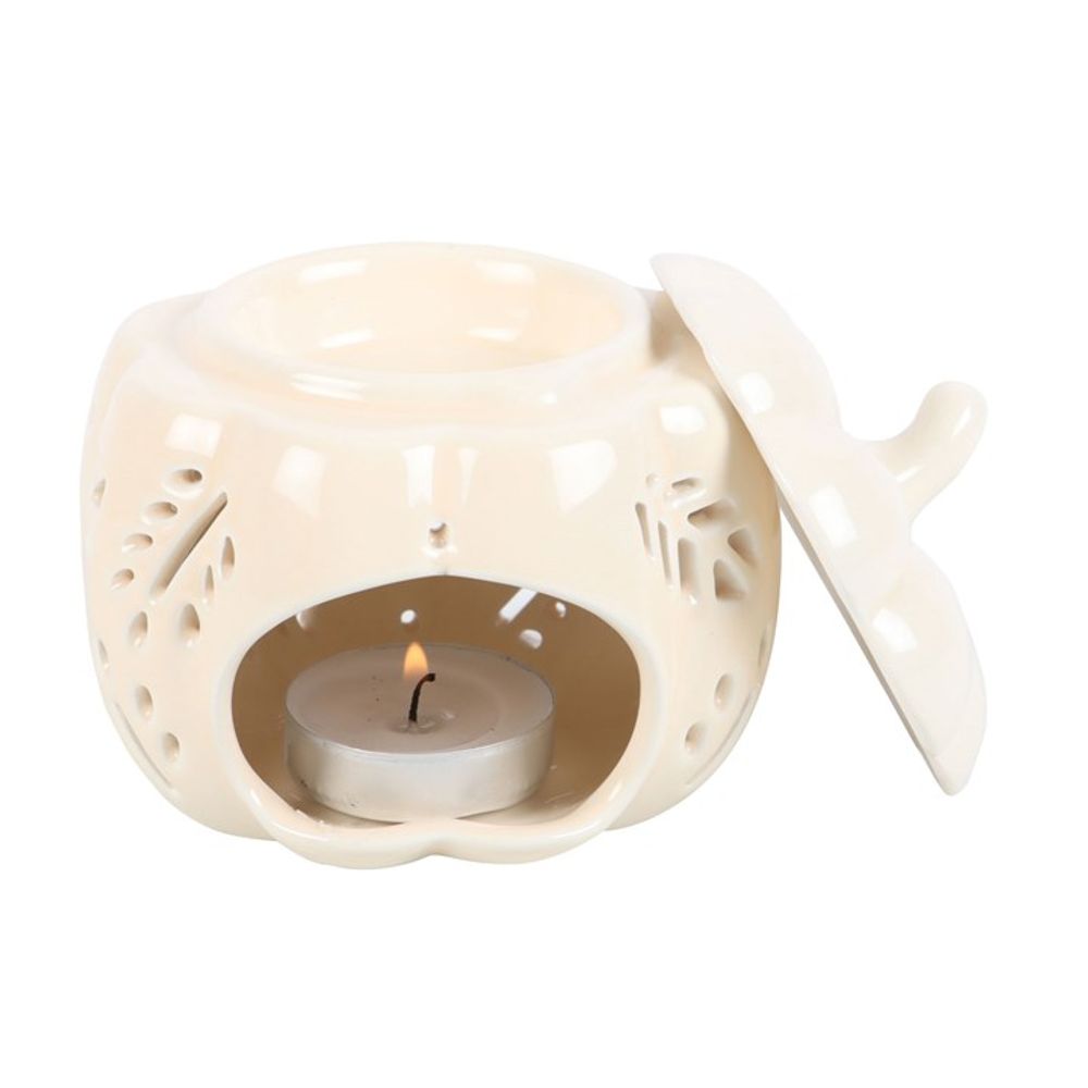 Off White Autumn Leaves Pumpkin Oil Burner